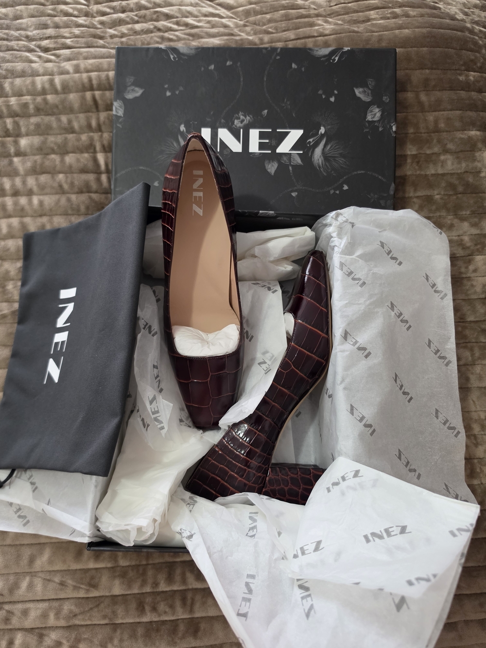 INEZ Shoes in Deep Burgundy